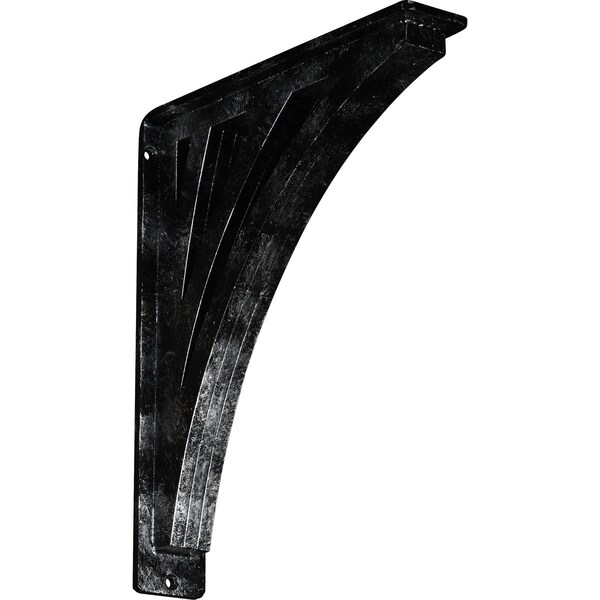 Ekena Millwork Nevio Wrought Iron Bracket, (Triple center brace), Antiqued Silver 2"W x 10"D x 12"H BKTM02X10X12TNEASV - main